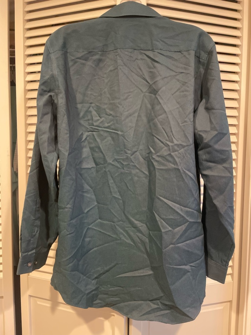 JF jf j.ferrar Men's Teal Green Button-Up Dress Shirt Jacket - Cool Max Tech - Picture 4 of 4
